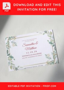 (Free Editable PDF) Harmony Of Garden Floral Wedding Invitation Templates E