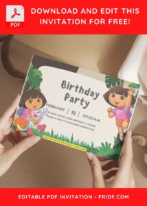 (Free Editable PDF) Dora The Explorer Birthday Invitation Templates E