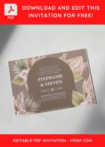 (Free Editable PDF) Bohemian Simplicity Wedding Invitation Templates E