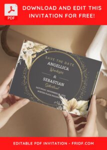(Free Editable PDF) Stunning Winter Floral Wedding Invitation Templates E