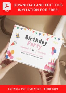 (Free Editable PDF) Joyful Kids Birthday Invitation Templates E