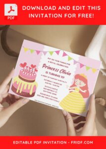 (Free Editable PDF) Cute Royal Princess Birthday Invitation Templates I