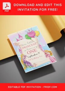(Free Editable PDF) Enchanting Disney Princess Birthday Invitation Templates I