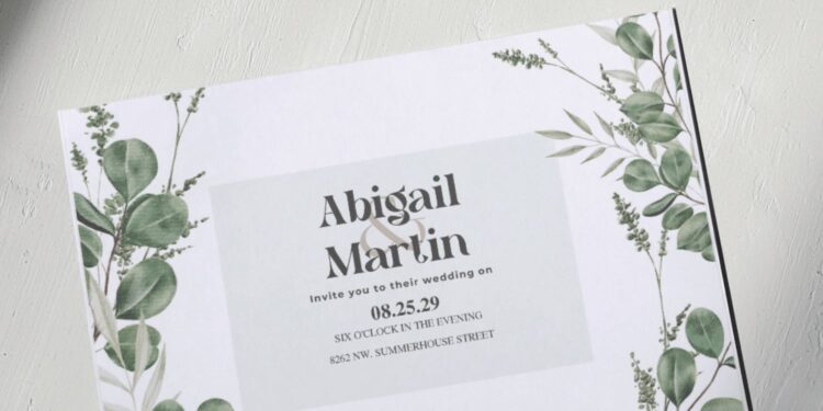 (Free Editable PDF) Watercolor Greenery Eucalyptus Wedding Invitation Templates E