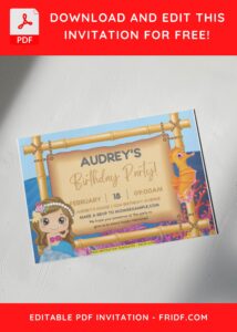 (Free Editable PDF) Splish Splash Mermaid Bash Invitation Templates E