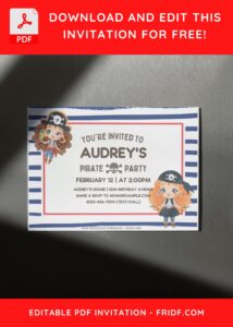 (Free Editable PDF) Ahoy Pirate Birthday Invitation Templates F