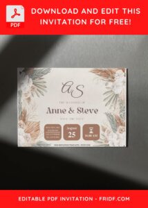 (Free Editable PDF) Eclectic Bohemian Style Wedding Invitation Templates F