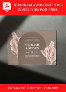 (Free Editable PDF) Bohemian Simplicity Wedding Invitation Templates F