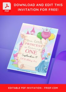 (Free Editable PDF) Enchanting Disney Princess Birthday Invitation Templates J
