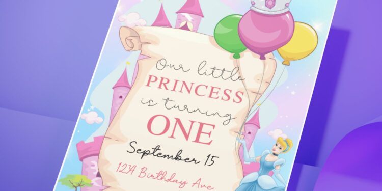 (Free Editable PDF) Enchanting Disney Princess Birthday Invitation Templates J