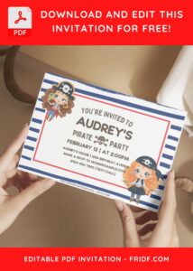 (Free Editable PDF) Ahoy Pirate Birthday Invitation Templates G