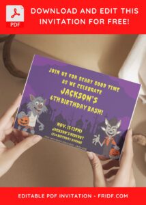 (Free Editable PDF) Werewolf Day Out Birthday Invitation Templates G