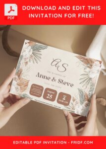 (Free Editable PDF) Eclectic Bohemian Style Wedding Invitation Templates G