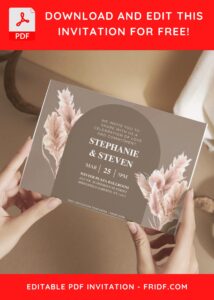 (Free Editable PDF) Bohemian Simplicity Wedding Invitation Templates G