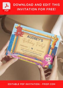 (Free Editable PDF) Splish Splash Mermaid Bash Invitation Templates G