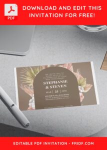 (Free Editable PDF) Bohemian Simplicity Wedding Invitation Templates H