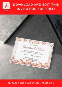 (Free Editable PDF) Beauty Of Autumn Wedding Invitation Templates H
