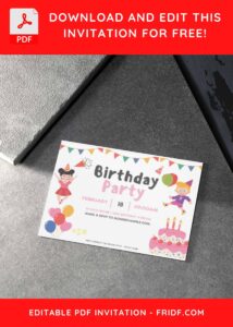 (Free Editable PDF) Joyful Kids Birthday Invitation Templates H