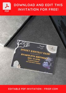 (Free Editable PDF) Spooktacular Disney Vampirina Birthday Invitation Templates H