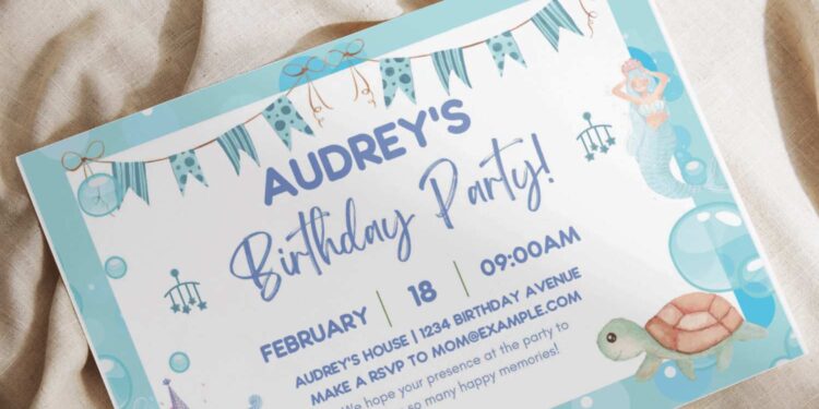 (Free Editable PDF) Watercolor Under The Sea Birthday Invitation Templates I