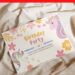 (Free Editable PDF) Adorable Unicorn Garden Birthday Invitation Templates I
