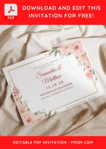 (Free Editable PDF) Harmony Of Garden Floral Wedding Invitation Templates I