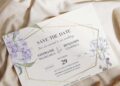 (Free Editable PDF) Magnificent Geometric Floral Frame Wedding Invitation Templates I