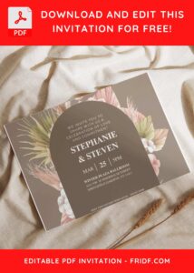 (Free Editable PDF) Bohemian Simplicity Wedding Invitation Templates I