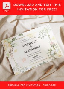 (Free Editable PDF) Enchanting Nature Wedding Invitation Templates I