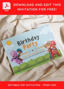 (Free Editable PDF) Colorful Dino Ranch Fiesta Birthday Invitation Templates I