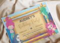 (Free Editable PDF) Splish Splash Mermaid Bash Invitation Templates I