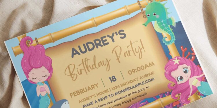 (Free Editable PDF) Splish Splash Mermaid Bash Invitation Templates I