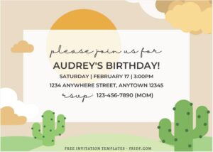 (Free Editable PDF) Beautiful & Cute Cactus Birthday Invitation Templates A