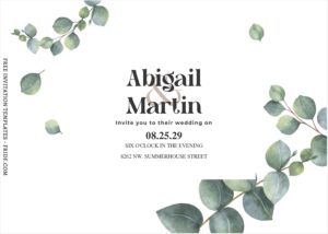 (Free Editable PDF) Watercolor Greenery Eucalyptus Wedding Invitation Templates B
