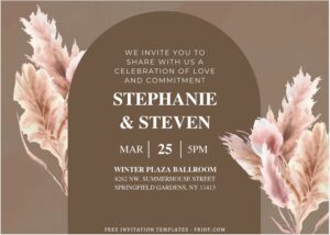 (Free Editable PDF) Bohemian Simplicity Wedding Invitation Templates A