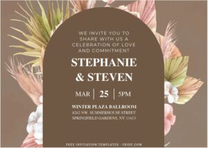 (Free Editable PDF) Bohemian Simplicity Wedding Invitation Templates B