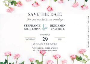 (Free Editable PDF) Pristine Botanical Wedding Invitation Templates J