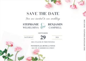 (Free Editable PDF) Pristine Botanical Wedding Invitation Templates B