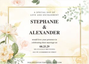 (Free Editable PDF) Enchanting Nature Wedding Invitation Templates J