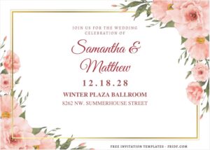 (Free Editable PDF) Harmony Of Garden Floral Wedding Invitation Templates B
