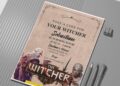 (Free Editable PDF) The Witcher 3 Quest Birthday Invitation Templates C