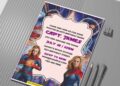 (Free Editable PDF) Captain Marvel Birthday Invitation Templates G