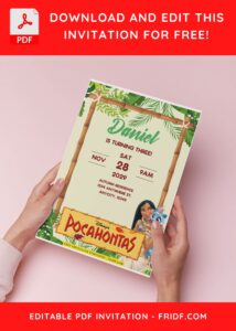 (Free Editable PDF) Beautiful Pocahontas Birthday Invitation Templates D