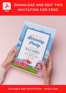 (Free Editable PDF) Charming Rainbow Ruby Birthday Invitation Templates D