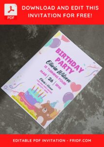 (Free Editable PDF) Festive Safari Animals Birthday Invitation Templates I