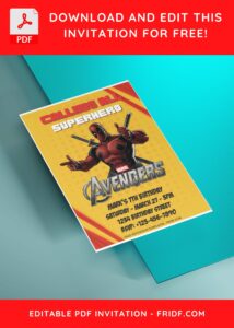 (Free Editable PDF) Marvel Avengers Endgame Birthday Invitation Templates H