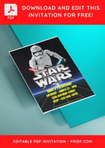 (Free Editable PDF) Epic Stormtrooper Star Wars Birthday Invitation Templates H