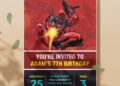 (Free Editable PDF) Super Cool Deadpool Birthday Invitation Templates C