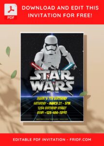 (Free Editable PDF) Epic Stormtrooper Star Wars Birthday Invitation Templates I
