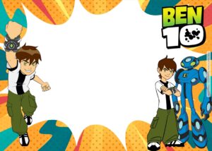 FREE Be Heroes With Ben10 Birthday Invitation Templates